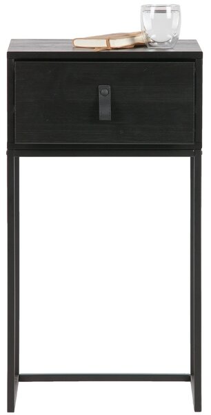 WOOOD Černý borovicový odkládací stolek Tason 40x35 cm