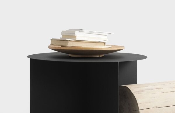 Nordic Design Černý kovový konferenční stolek Elion Ø 70 cm