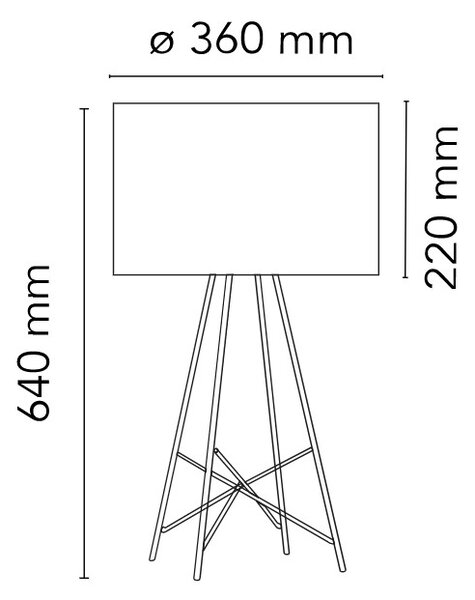 Flos F5910020 Ray T, stolní lampa s širmem z bílého skla a stmívačem, 1x105W E27, výška 67 cm