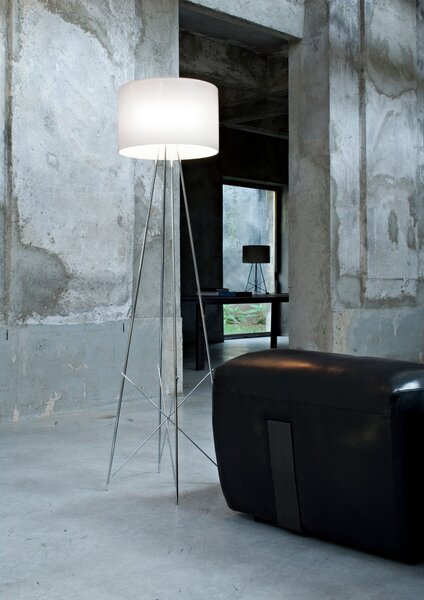 Flos F5920020 Ray F2, stojací lampa s širmem z bílého skla a stmívačem, 1x205W E27, výška 171 cm