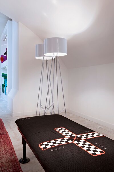 Flos F5921009 Ray F2, stojací lampa s bílým širmem a stmívačem, 1x205W E27, výška 171 cm