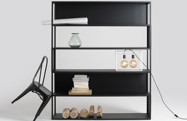 Nordic Design Černý kovový regál Hypper II 150 x 180 cm