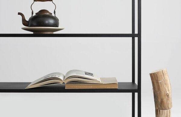 Nordic Design Černý kovový regál Hypper 150 x 110 cm
