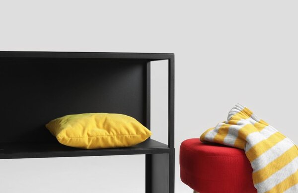 Nordic Design Černý kovový regál Hypper II 150x75 cm