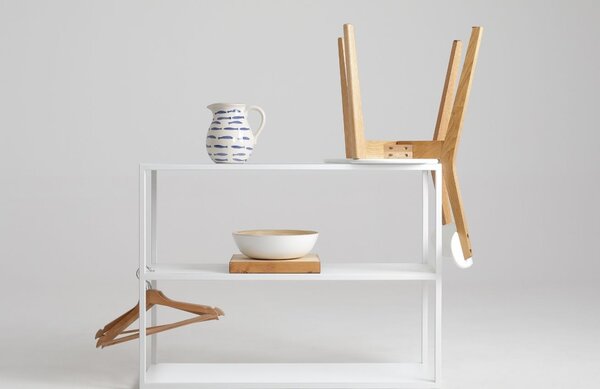 Nordic Design Bílý kovový regál Hypper 100 x 75 cm