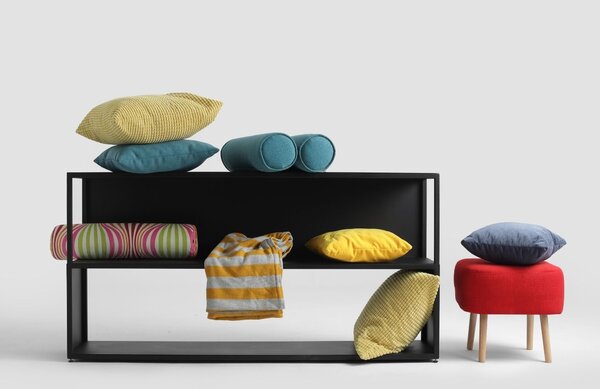 Nordic Design Černý kovový regál Hypper II 150x75 cm