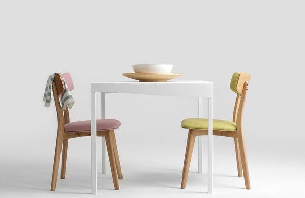 Nordic Design Bílý kovový jídelní stůl Narvik 80 cm