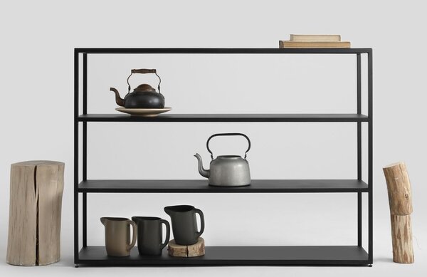 Nordic Design Černý kovový regál Hypper 150 x 110 cm