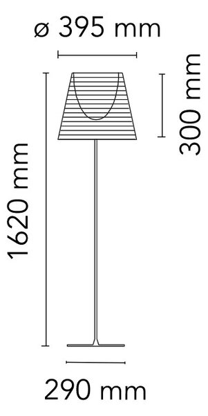 Flos F6305007 KTribe F2, designová stojací lampa se stmívačem, 1x150W E27, světle hnědý textil, výška 162cm