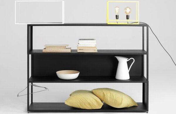 Nordic Design Černý kovový regál Hypper II 150 x 110 cm