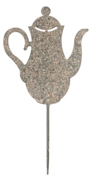 Zápich do záhonu s patinou čajová konvice – 20x1x40 cm