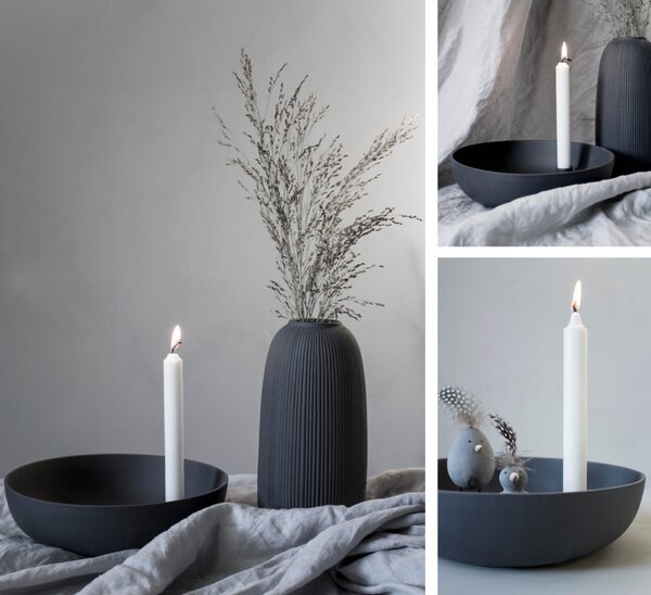 Storefactory Scandinavia Keramický svícen Lidatorp XL - Dark Grey SF101