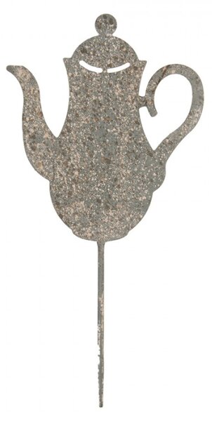 Zápich do záhonu s patinou čajová konvice – 20x1x40 cm