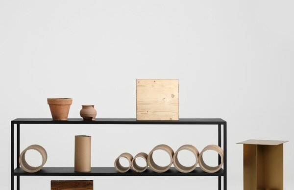Nordic Design Černý kovový regál Hypper 150x75 cm