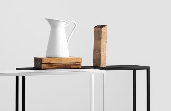 Nordic Design Černý kovový toaletní stolek Moreno 100 x 30 cm
