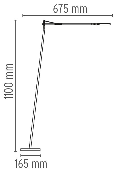 Flos F3305033 Kelvin LED Floor, antracitová stojací lampa pro čtení, 8W LED 3000K, 110+67cm