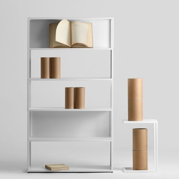 Nordic Design Bílý kovový regál Hypper II 100 x 180 cm