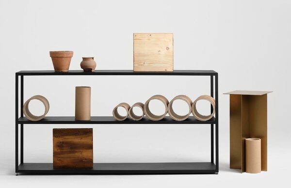 Nordic Design Černý kovový regál Hypper 150x75 cm