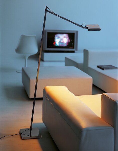 Flos F3305033 Kelvin LED Floor, antracitová stojací lampa pro čtení, 8W LED 3000K, 110+67cm