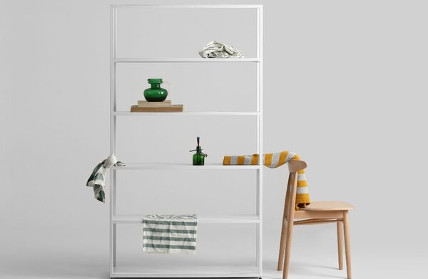 Nordic Design Bílý kovový regál Hypper 100 x 180 cm