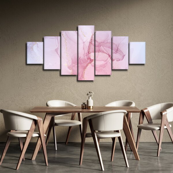 Obraz - Růžové skvrny (210x100 cm)