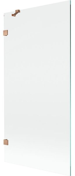 Mexen Lunar vanová zástěna 1-křídlá 90 x 150 cm, transparentní, kartáčovaná měď - 897-090-000-65-00