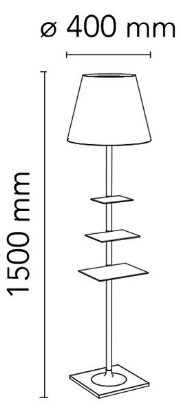 Flos F1011046 Bibliotheque Nationale, stojací lampa s difusorem aluminizovaným bronzem, design Philippe Starck, 1x150W E27, 150cm