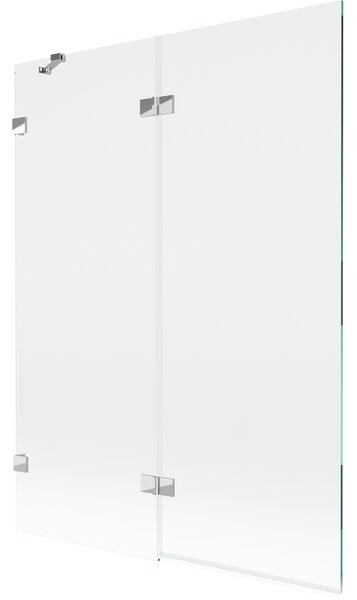 Mexen Lunar sprchová zástěna 2-křídlá levá 130 x 150 cm, transparentní, chrom - 897-130-100-01-00-L