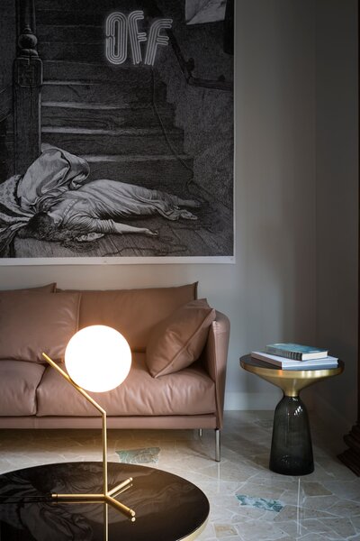 Flos F3170059 IC Lights T1 High, designová lampa se stmívačem, 1x60W E14, mosaz, Ø 20cm, výška 53cm