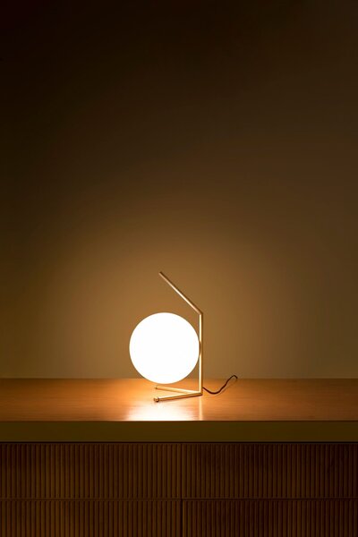 Flos F3171057 IC Lights T1 Low, designová lampa se stmívačem, 1x60W E14, chrom, Ø 20cm, výška 38cm