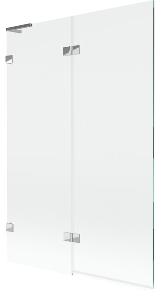 Mexen Lunar L vanová zástěna dvoukřídlá levá 120 x 150 cm, transparentní, chrom - 897L-120-100-01-00-L