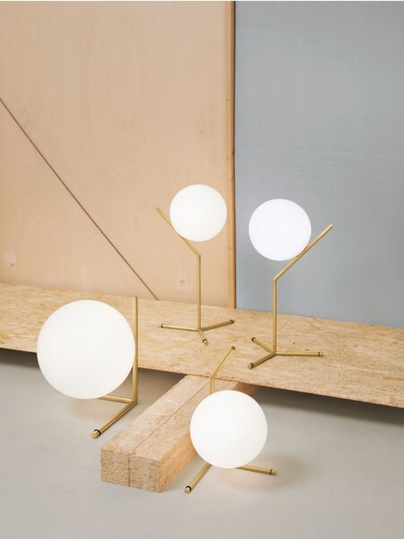 Flos F3170059 IC Lights T1 High, designová lampa se stmívačem, 1x60W E14, mosaz, Ø 20cm, výška 53cm