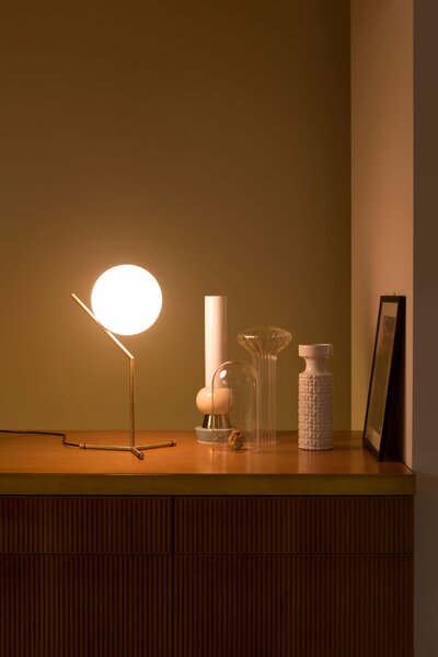 Flos F3170059 IC Lights T1 High, designová lampa se stmívačem, 1x60W E14, mosaz, Ø 20cm, výška 53cm