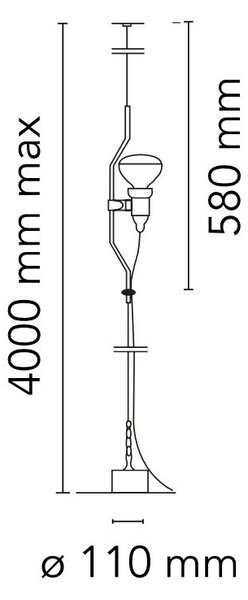 Flos F5600030 Parentesi, černé svítidlo mezi podlahu a strop se stmívačem, 1x150W E27, max. 400cm