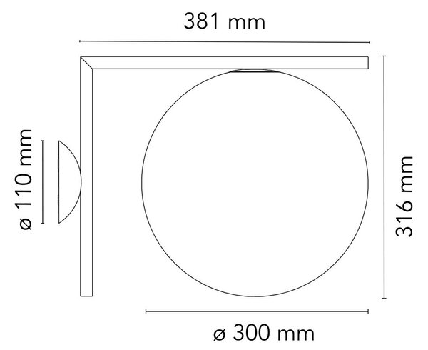 Flos F3179059 IC Lights C/W2, designové svítidlo, 1x205W E27, mosaz, Ø 30cm
