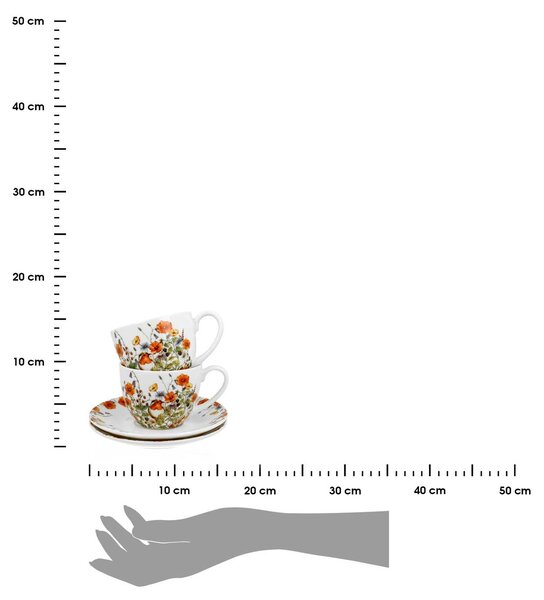 Porcelánový šálek s podšálkem Wild Birds 280 ml sada 2ks