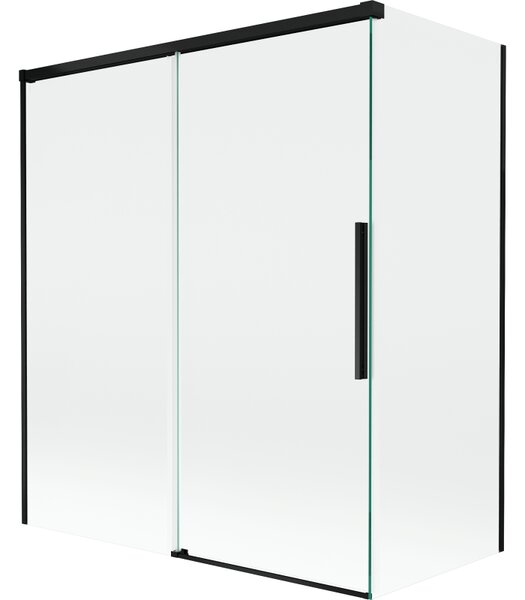 Mexen Rox vanová zástěna 2dílná posuvná 140 + 70 x 150 cm, transparentní, černá - 8C9-140-070-70-00