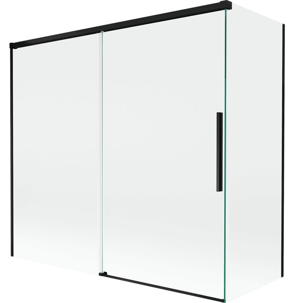 Mexen Rox sprchová zástěna dvoukřídlá posuvná 170 + 80 x 150 cm, transparentní, černá - 8C9-170-080-70-00