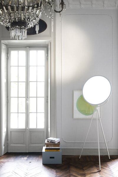 Flos F6630009 Superloon, bílá stojací designová lampa se stmívačem, 40W LED, 197cm