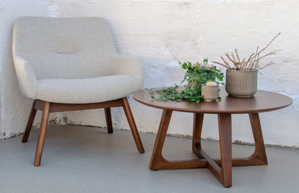 Nordic Living Ořechový konferenční stolek Taby 75 cm