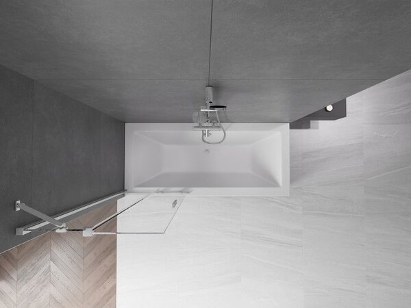 Mexen Velar vanová zástěna dvoudvéřová posuvná 70 x 150 cm, transparentní, chrom - 896-070-000-01-01