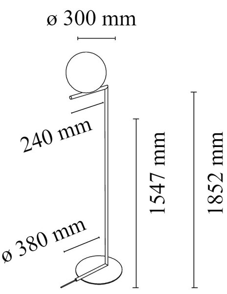 Flos F3174059 IC Lights F2, designová stojací lampa se stmívačem, 1x205W E27, mosaz, Ø 30cm, výška 185cm
