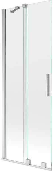 Mexen Velar vanová zástěna dvoudvéřová posuvná 70 x 150 cm, transparentní, chrom - 896-070-000-01-01