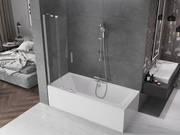 Mexen Velar vanová zástěna dvoudvéřová posuvná 70 x 150 cm, transparentní, chrom - 896-070-000-01-01