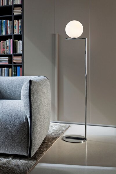 Flos F3173057 IC Lights F1, designová stojací lampa se stmívačem, 1x60W E14, chrom, Ø 20cm, výška 135cm