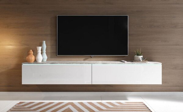 TV nízka komoda dekor beton/bílá VL
