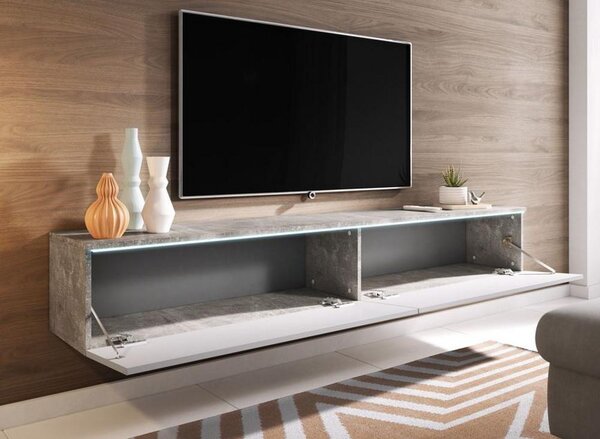 TV nízka komoda dekor beton/bílá VL
