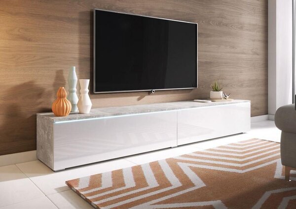 TV nízka komoda dekor beton/bílá VL