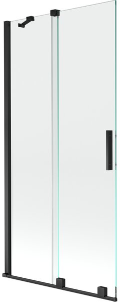 Mexen Velar vanová zástěna 2-dílná posuvná 90 x 150 cm, transparentní, černá - 896-090-000-01-70