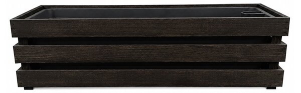 AMADEA Dřevěný obal na truhlík tmavý, 62x21,5x17cm Český výrobek